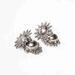 Oxidised Chakra Jhumka Earrings