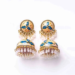 Meenakari Leaf Work Jhumka