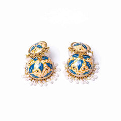 Meenakari Leaf Work Jhumka