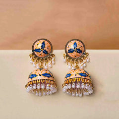 Meenakari Leaf Work Jhumka
