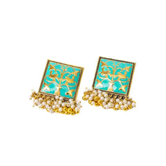 Intricate Colourful Meenakari Studs