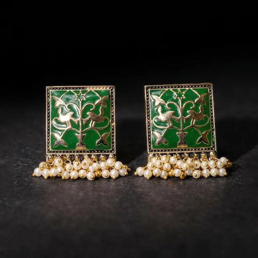 Intricate Colourful Meenakari Studs