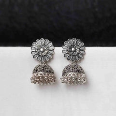 Ornate Flower Stud Jhumka
