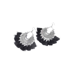 Colourful Tassel Oxidised Bali Earrings