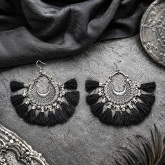 Colourful Tassel Oxidised Bali Earrings