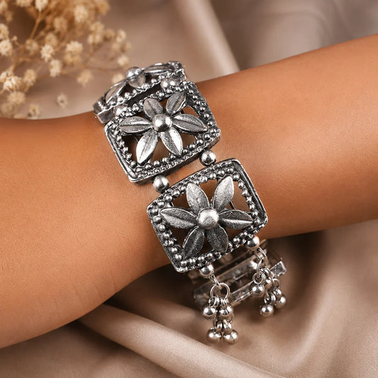 Oxidised Floral Bracelet