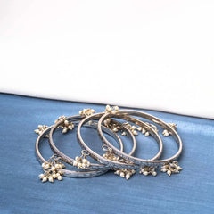 Oxidised Pearl Mogra Bangles