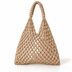Beige Mesh Crochet Bag