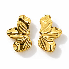 Abstract Leaf Earrings - 18K Gold Plated
