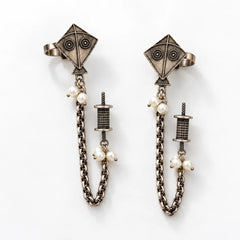 Silver Kite Cuff Earrings