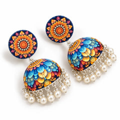 Floral Mosaic Meenakari Earrings