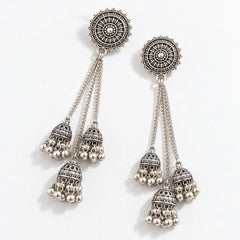 Oxidised Chakra Dangle Earrings
