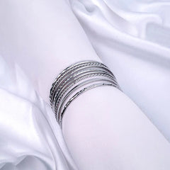 Silver Textured Bangles