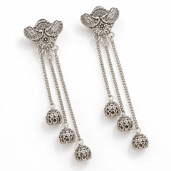 Oxidised Peacock Dangle Earrings