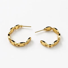 Golden Ripple Hoop Earrings