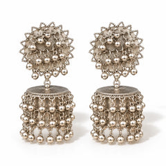 Silver Ghungroo Jhumka Earrings