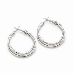 Silver Harmony Hoop Earrings