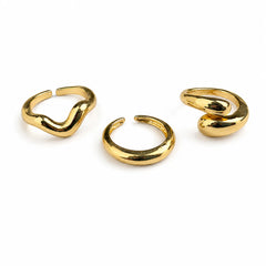 Statement Gold Ring Trio