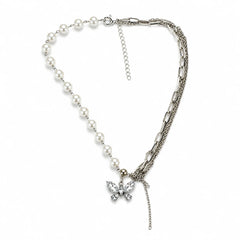 Pearl Butterfly Charm Necklace
