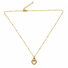 Golden Heart Charm  Pendant Necklace