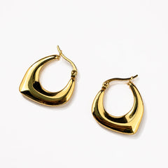 Square Hoop Gold Earrings