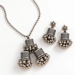 Antique Jhumka Charm Necklace Set