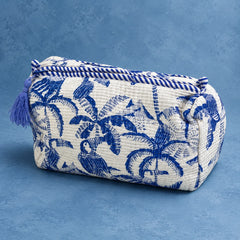 Blue White Tropical 3 Layered Pouches