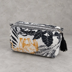 Black N White Palm 3 Layered Pouches
