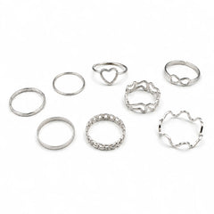 Silver Heart & Infinity Ring Combo