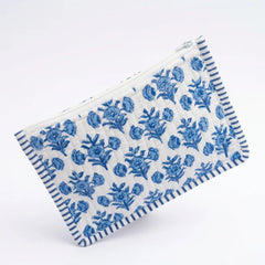 Blue Floral Printed Pouch