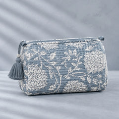 Grey & White Blossom Pouch Set