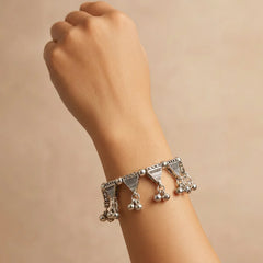 Oxidised Triangle Ghungroo Bracelet