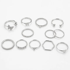 Silver Urban Chic Ring Combo