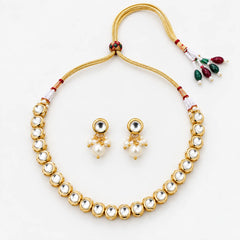 White Kundan Necklace Set