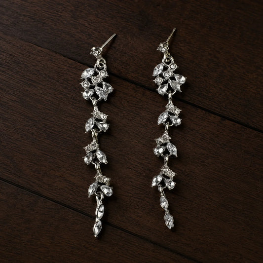 Floral Crystal Vine Earrings