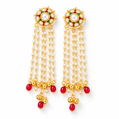 Royal Ruby Kundan Cascade Earrings