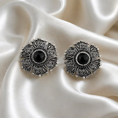 Black Stone Oxidised Daily Wear Studs