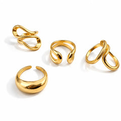 Modern Muse Gold Ring Combo Set
