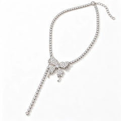 Silver Butterfly Trail Necklace