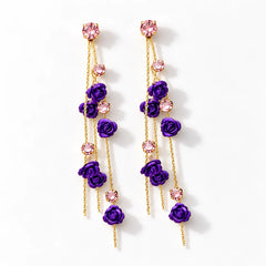 Purple Rose Trail Earrings