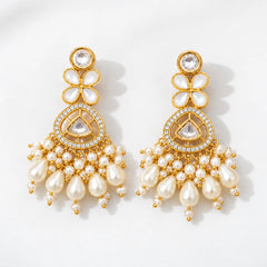 Pearl Petal Kundan Earrings