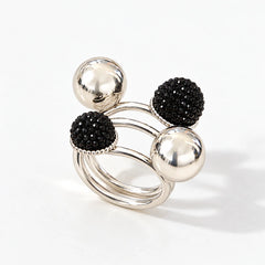 Black & Silver Orbit Ring