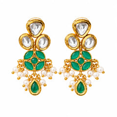 Emerald Pearl Kundan Earrings