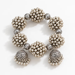 Silver Jhumka Charm Bracelet