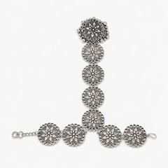 Oxidised Floral Pearl Haathphool