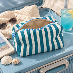 Blue and White Striped Single Pouch