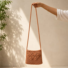 Blush Knot Macrame Bag