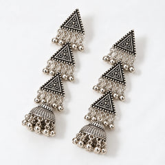 Tribal Triangle Chain Earrings