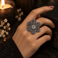 Mystic Flora Oxidised Ring
