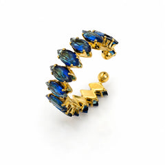 Marquise Blue Crystal Ring - 18K Gold Plated